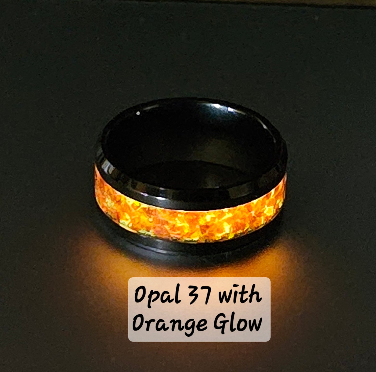 Tangerine Opal Ring #37 - Handmade with Orange Glow