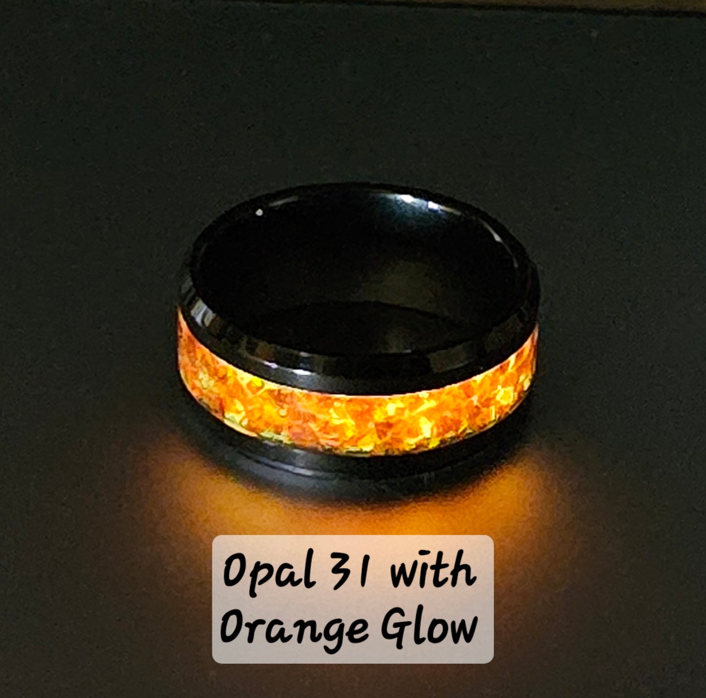 Handmade Opal Ring with Mexico Orange Opal #31 and Orange Glow