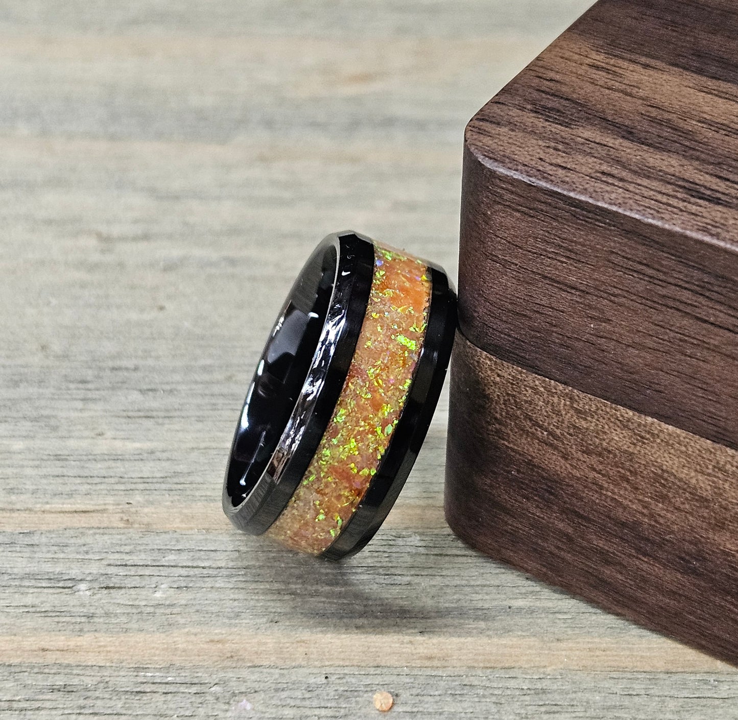 Tangerine Opal Ring #37 - Handmade with Orange Glow