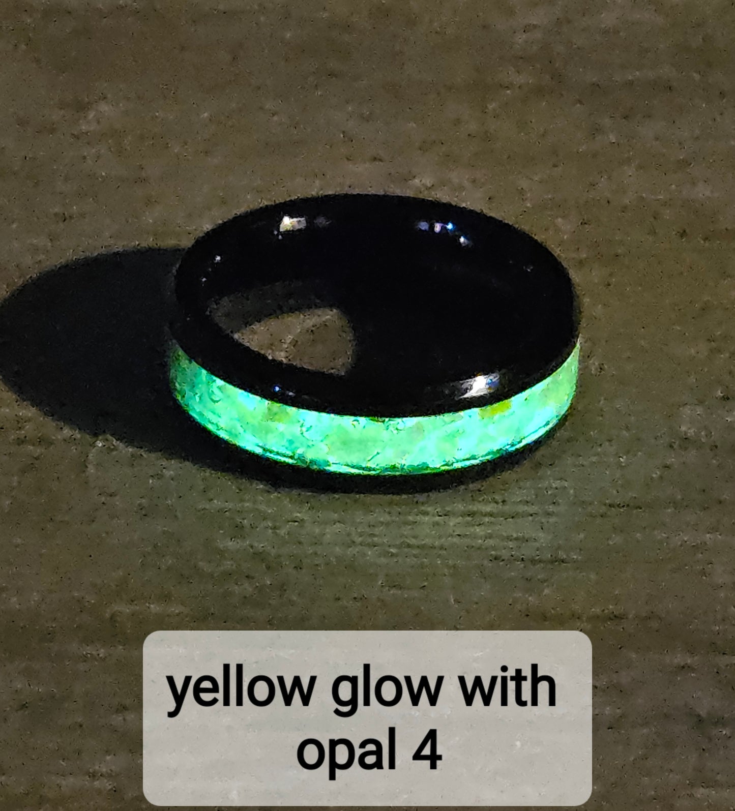 Handmade Opal Ring with Lemon Yellow Opal #4 and Yellow Glow