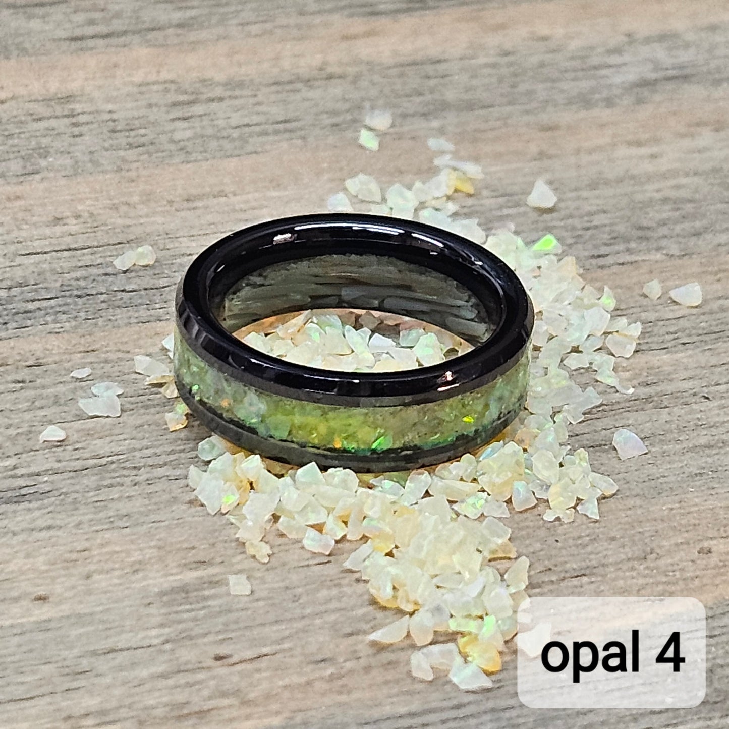 Handmade Opal Ring with Lemon Yellow Opal #4 and Yellow Glow