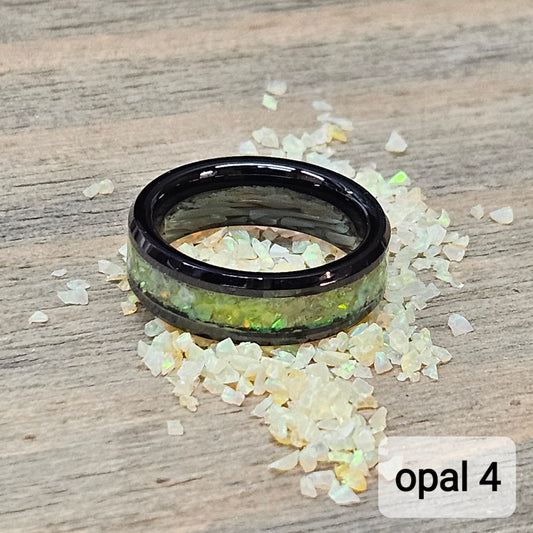 Handmade Opal Ring with Lemon Yellow Opal #4 and Yellow Glow