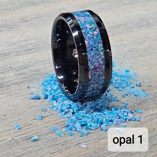 Handmade Opal Ring with Multi-Teal Opal #1 and Blue Glow