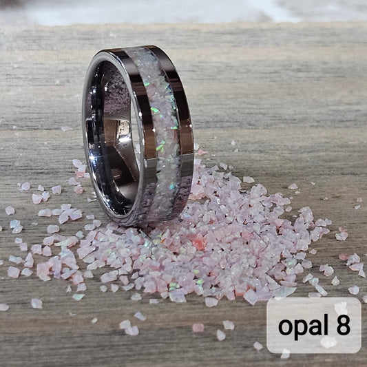 Handmade Opal Ring with Angelic Pink Opal #8 and Pink Glow