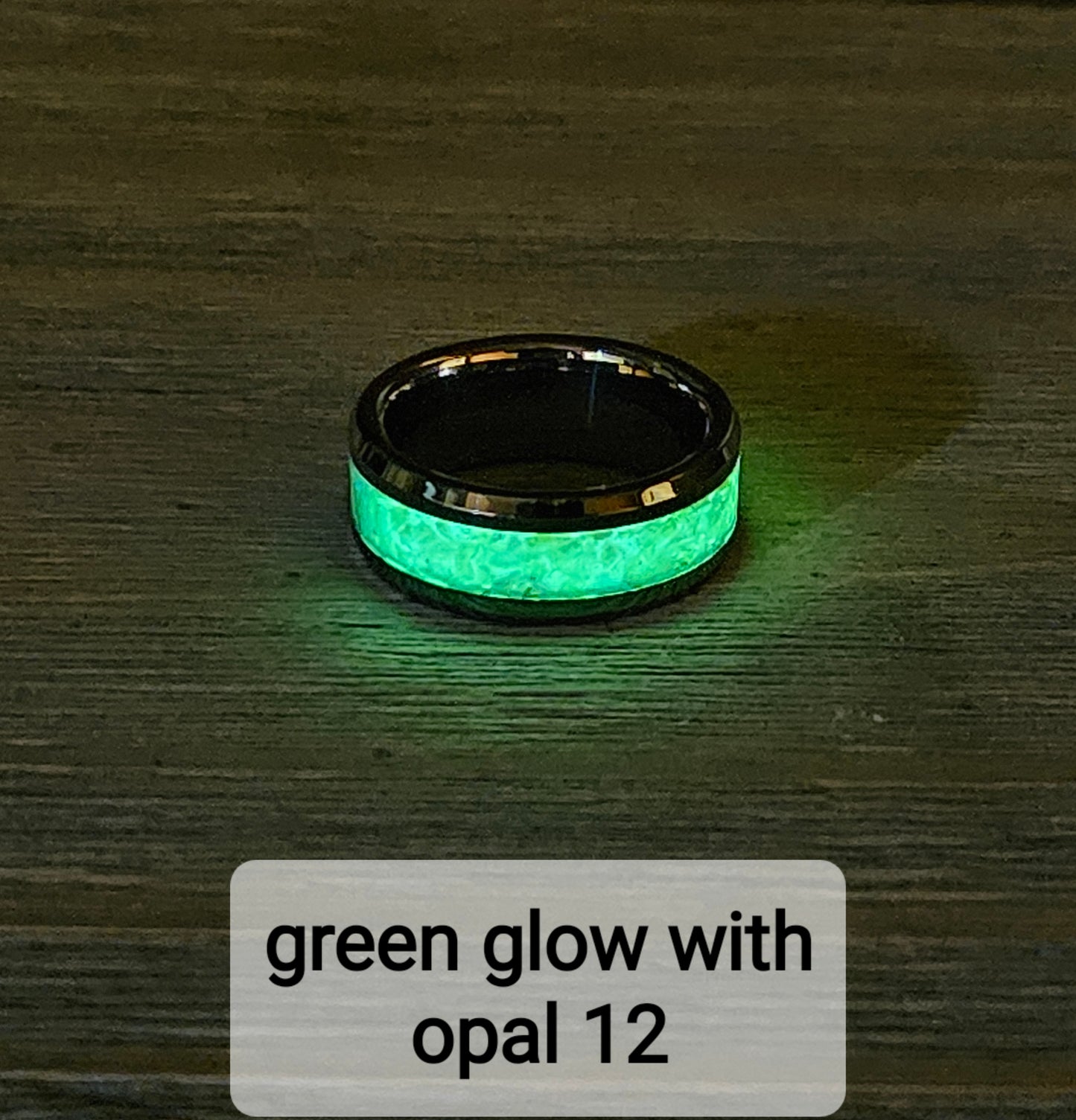 Handmade Opal Ring with Lime Opal #12 and Green Glow