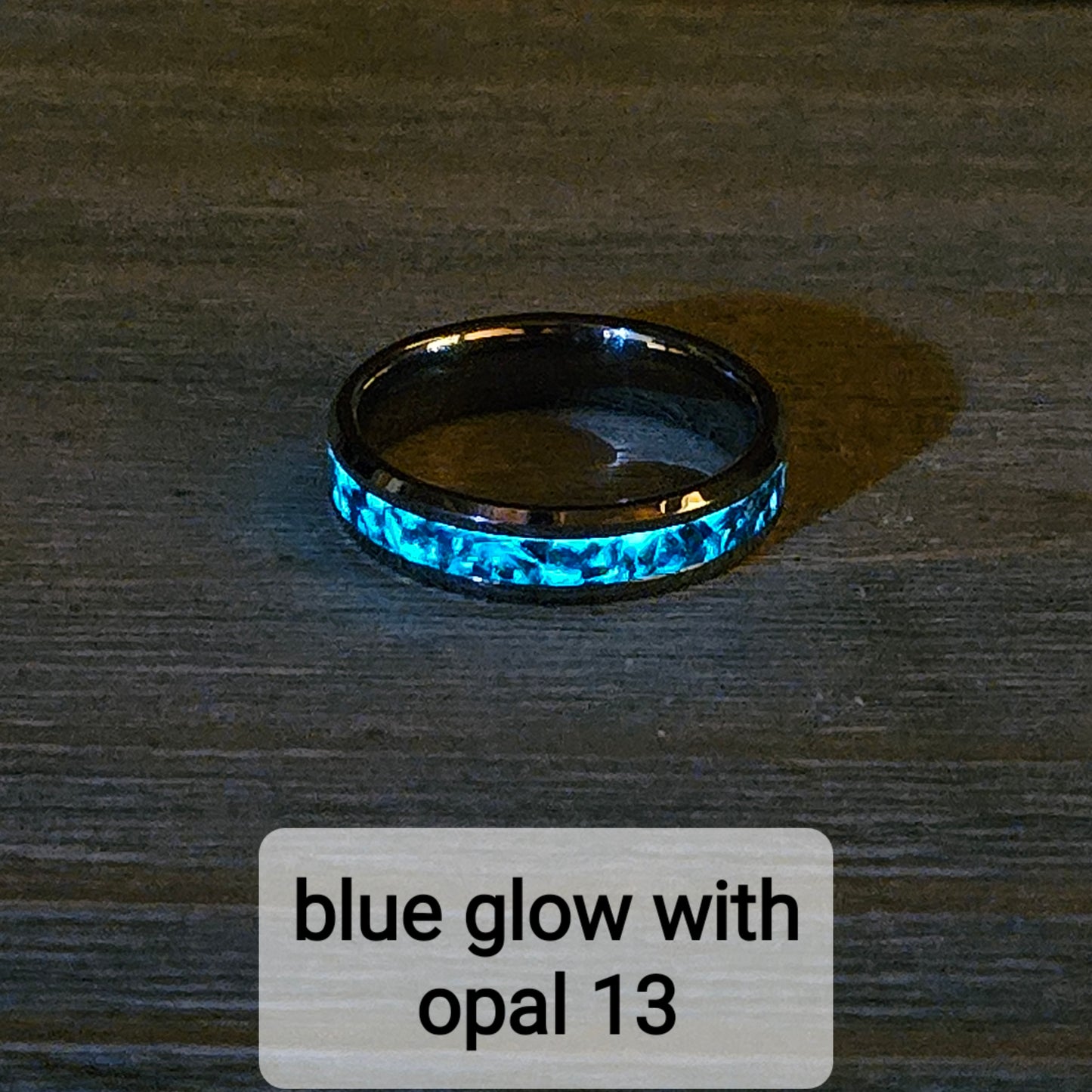 Handmade Opal Ring with Peacock Opal #13 and Blue Glow