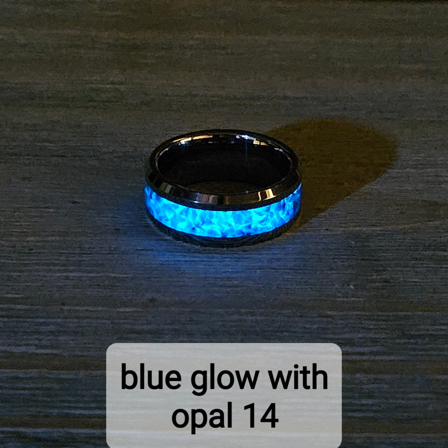 Handmade Opal Ring with Ocean Blue Opal #14 and Blue Glow