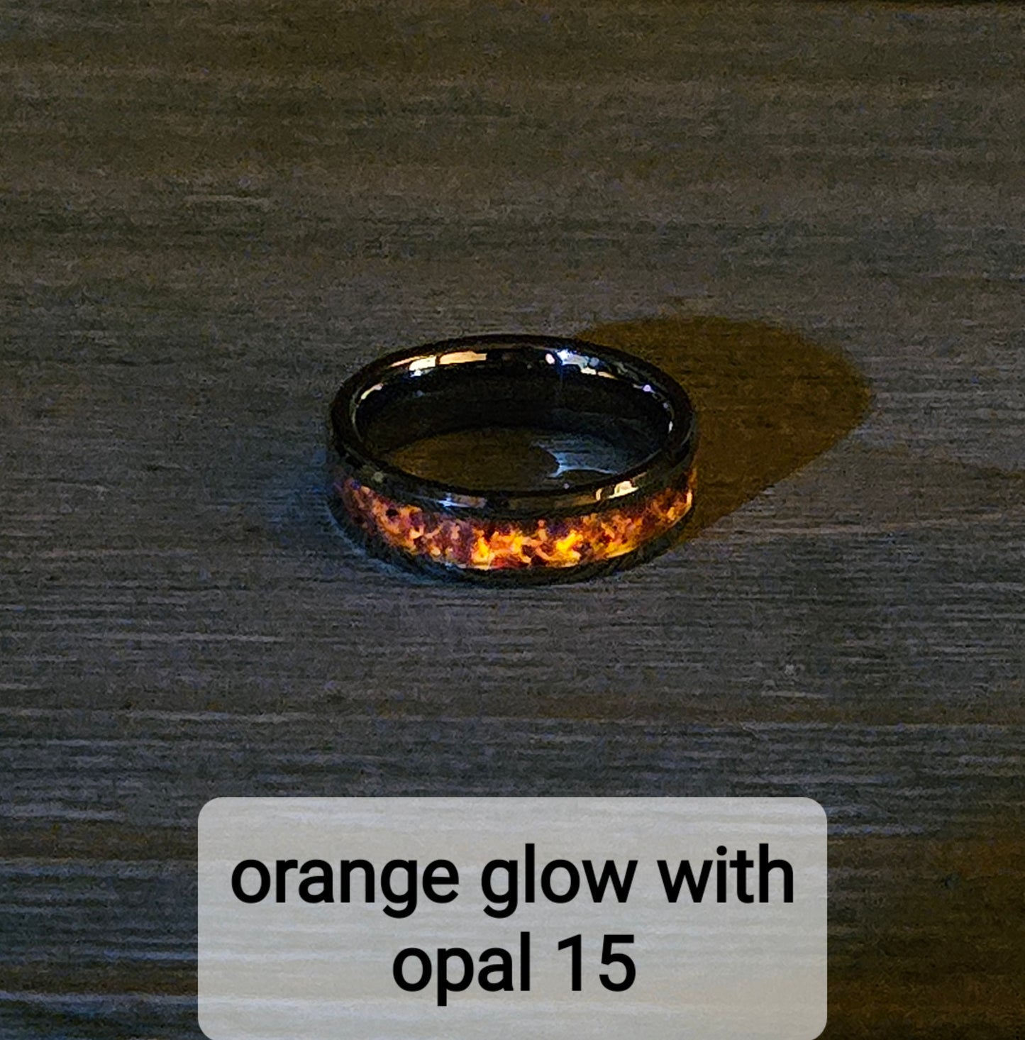 Handmade Opal Ring with Black Cherry Opal #15 and Red Glow