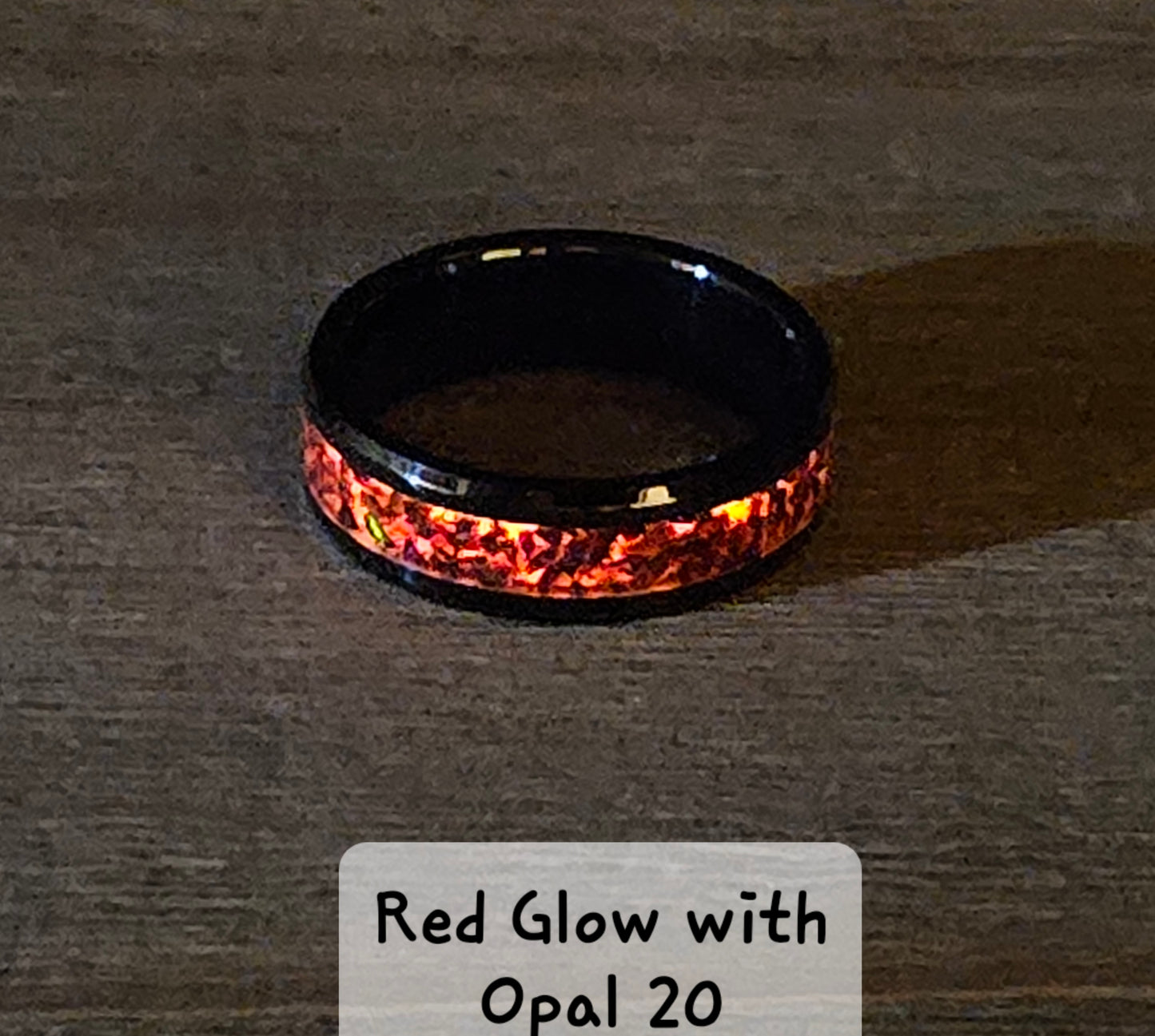 Handmade Opal Ring with Red Crimson Opal #20 and Red Glow