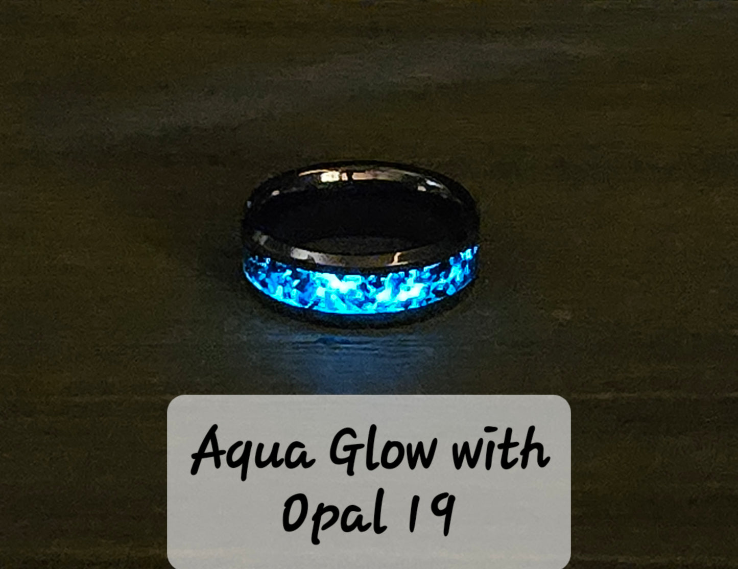 Handmade Opal Ring with Deep Sea Opal #19 and Aqua Glow