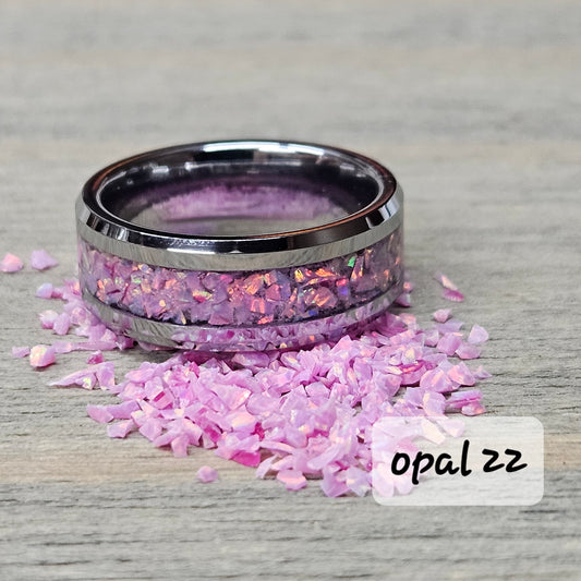 Handmade Opal Ring with Rose Pink Opal #22 and Pink Glow