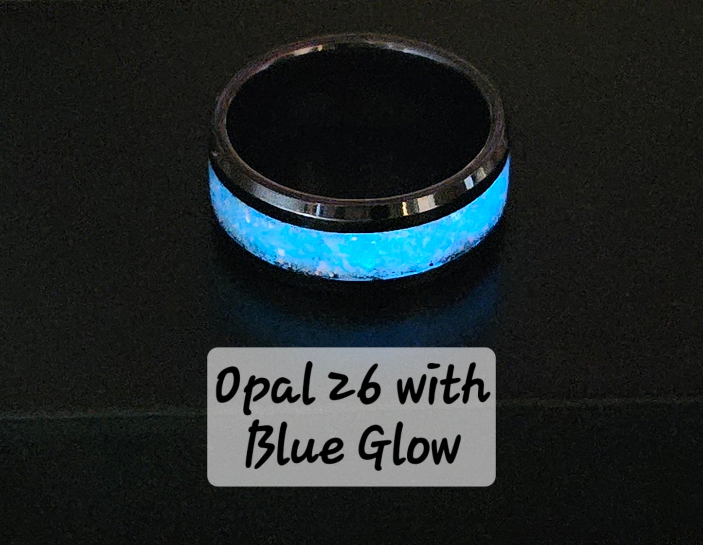 Handmade Opal Ring with Cornflower Blue Opal #26 and Blue Glow