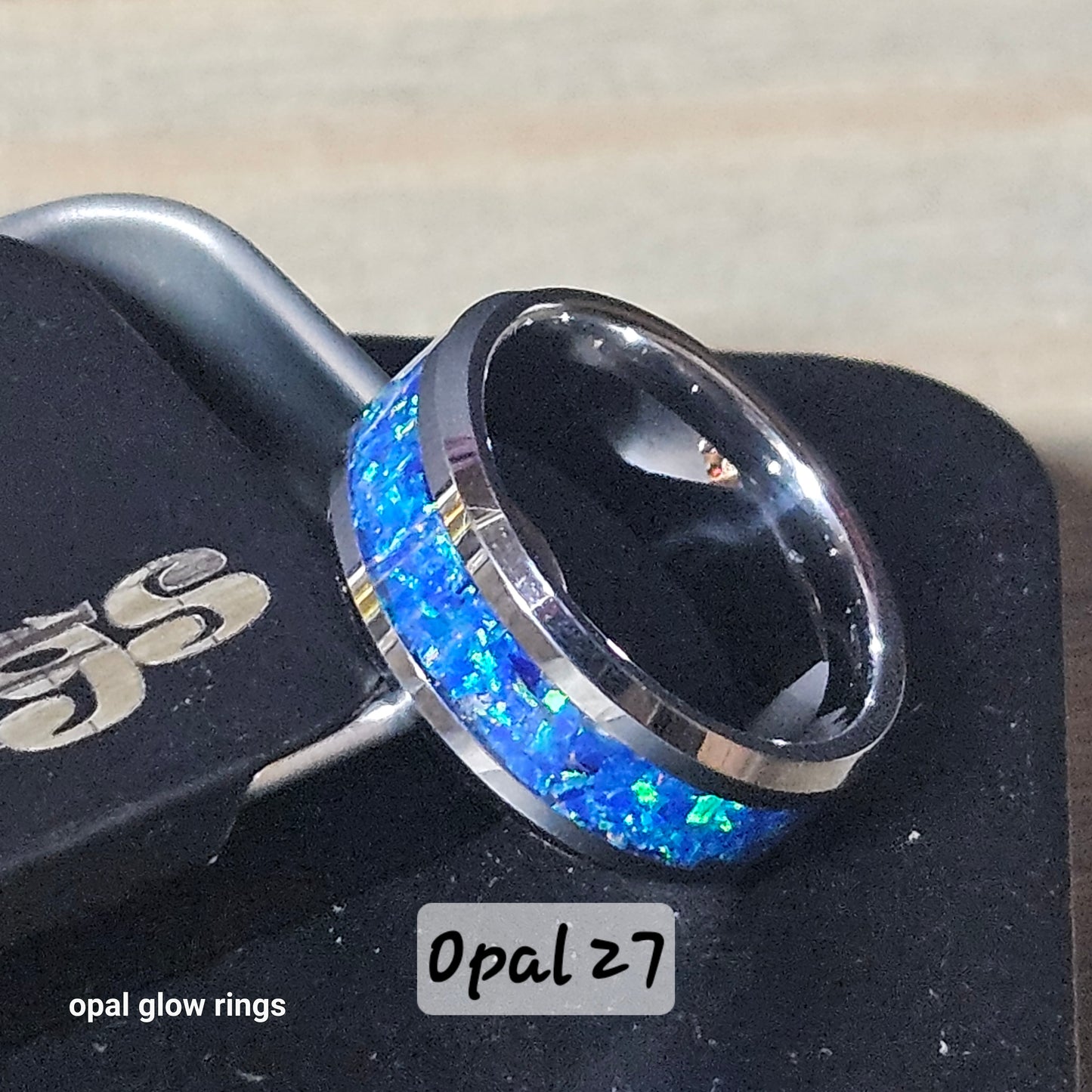 Handmade Opal Ring with Royal Blue Opal #27 and Blue Glow