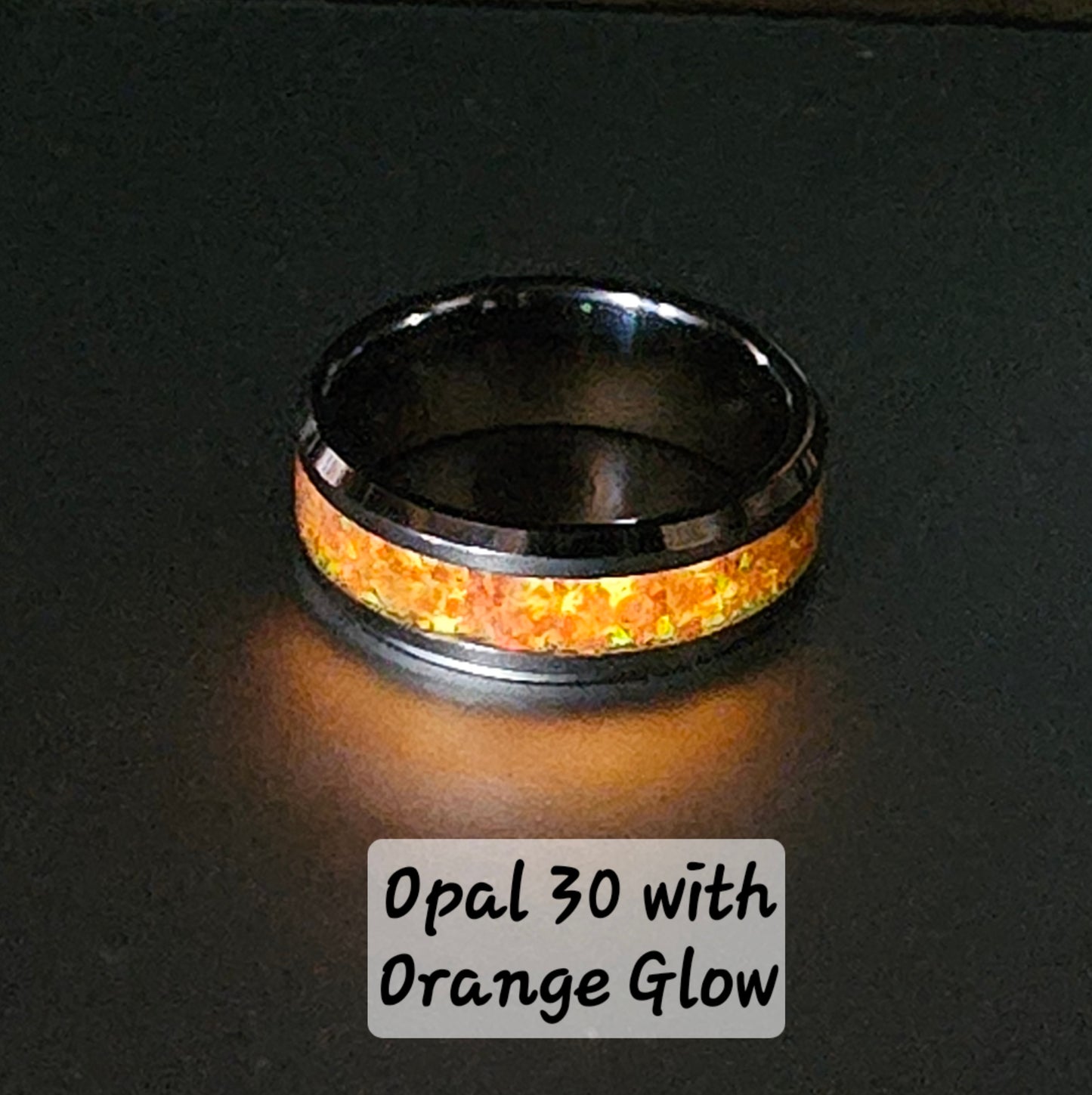 Handmade Opal Ring with Mexico Orange Opal #31 and Orange Glow