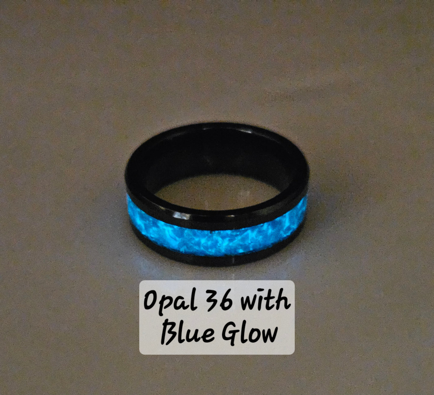 Handmade Opal Ring with Peacock Blue Opal #36 and Blue Glow