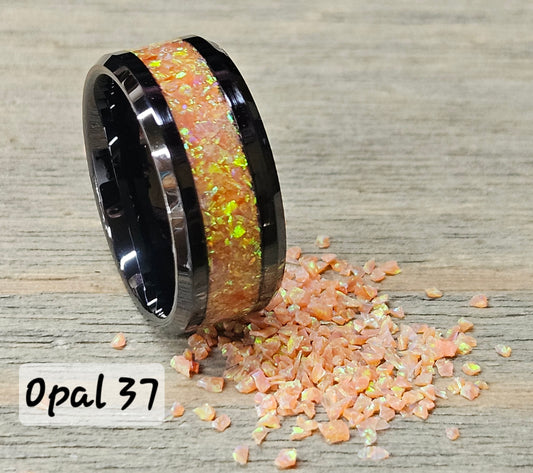 Handmade Opal Ring with Tangerine Opal #37 and Orange Glow